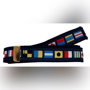 Skippers Nautical Code Flag Military Style Belt Khaki Webbing 40” with Buckle